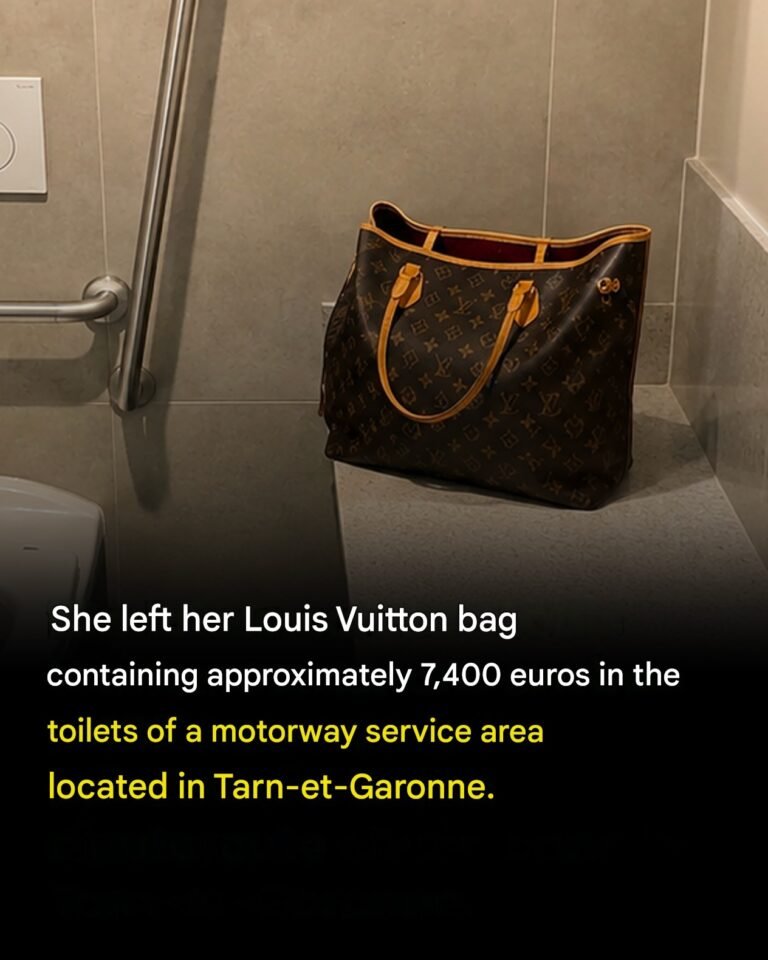 She inadvertently left her Louis Vuitton bag containing approximately 7,400 euros in the toilets of a motorway service area in Tarn-et-Garonne