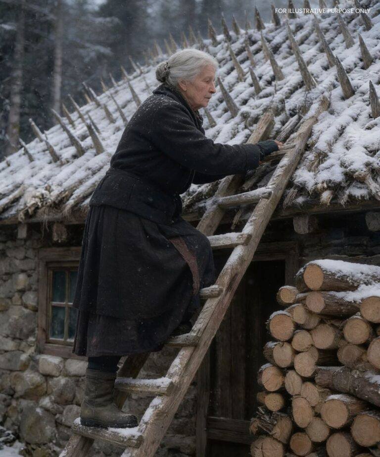 An elderly woman spent the whole summer and autumn fixing sharp wooden stakes across her roof. Neighbors were convinced she’d lost her sanity