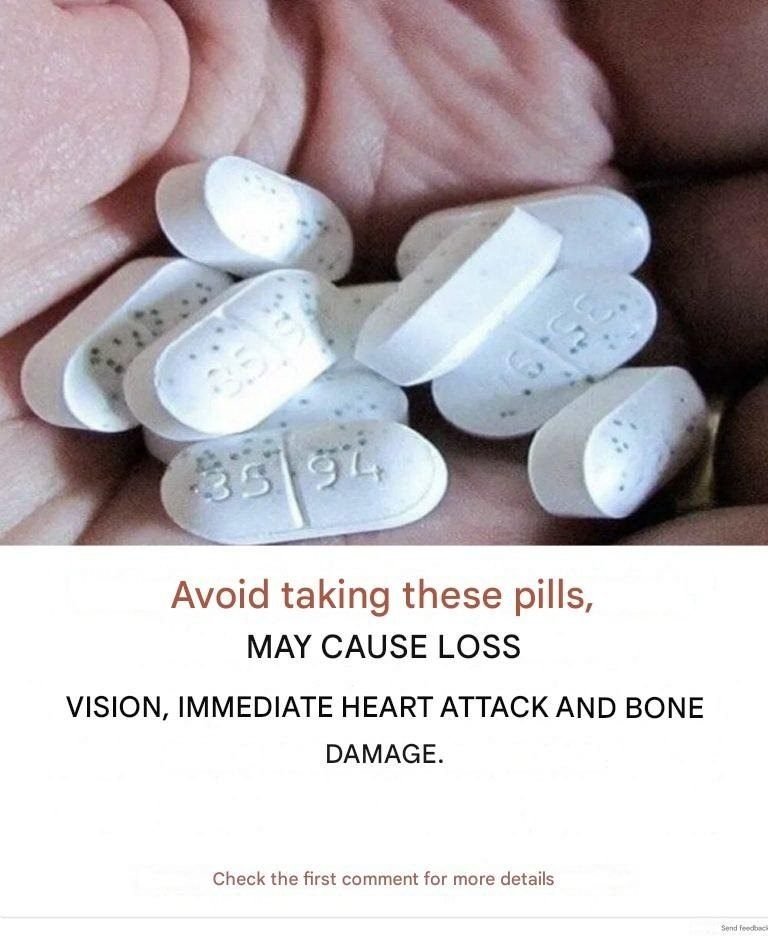 WARNING! THESE TABLETS CAN CAUSE BLOOD CLOTS, BLOOD THROMBOTS, AND HEART ATTACKS