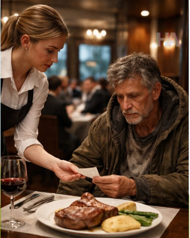 YOU WALKED INTO YOUR OWN LUXURY STEAKHOUSE DISGUISED AS A BROKE STRANGER AND ORDERED THE MOST EXPENSIVE CUT ON THE MENU… BUT THE SECRET NOTE THE WAITRESS SLIPPED INTO YOUR HAND EXPOSED A BETRAYAL SO DEVASTATING IT SHOOK YOUR EMPIRE, REOPENED AN OLD WOUND, AND LED YOU TO THE ONE TRUTH MONEY COULD NEVER BUY