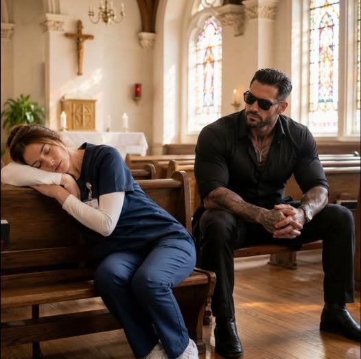 The mafia boss found me sleeping in the hospital chapel; then he sat down next to me in silence.