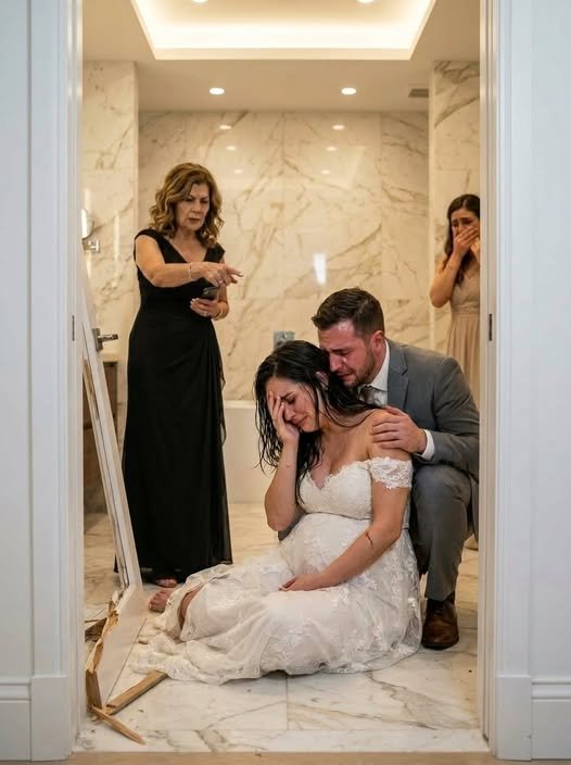 “Not today. This is Anna’s day, and you will stay here quietly until it’s over!” My cruel mother-in-law hissed, locking me in the venue’s restroom during agonizing labor.