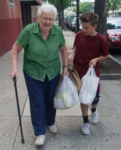 Poor Boy Helped Older Blind Lady Get Home – Next Morning, Black SUVs Pulled up to His Family’s Trailer