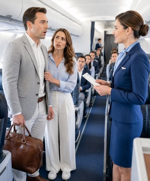 My husband boarded a flight to Cancun with his mistress… never imagining that the wife he looked down on would be serving him revenge in first class.