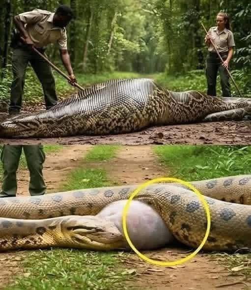  Park Rangers Were Forced To Cut Open A Giant Anaconda After Discovering Something Shocking Inside 