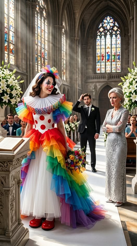 My mother-in-law replaced my wedding dress with a clown costume, so I wore it anyway. The morning of my wedding, I unzipped the garment bag holding the dress I’d spent eight months choosing. The one I’d saved for. The one that was supposed to make me feel like a bride. Instead, I found bright colors, oversized fabric… and a red nose. My maid of honor, Sarah, froze. “What is this?” I just stared at it—and then I laughed. Because I knew exactly who was behind it.