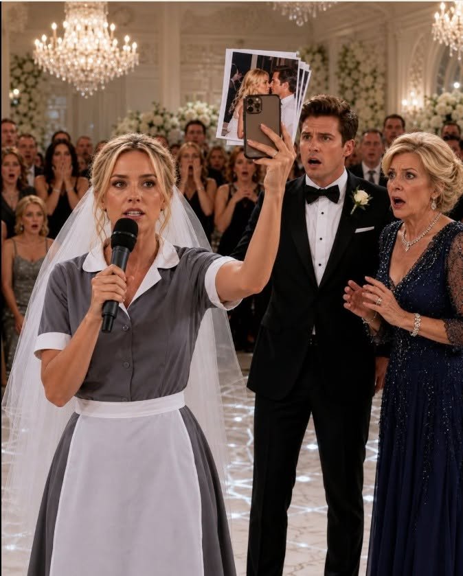 My mother-in-law hid my wedding dress and left me a maid’s uniform along with a note that read, “Know your place”; in front of 200 guests, I wore that outfit, held my father’s hand, and walked down the aisle without crying, revealing a secret that would ruin their lives forever.