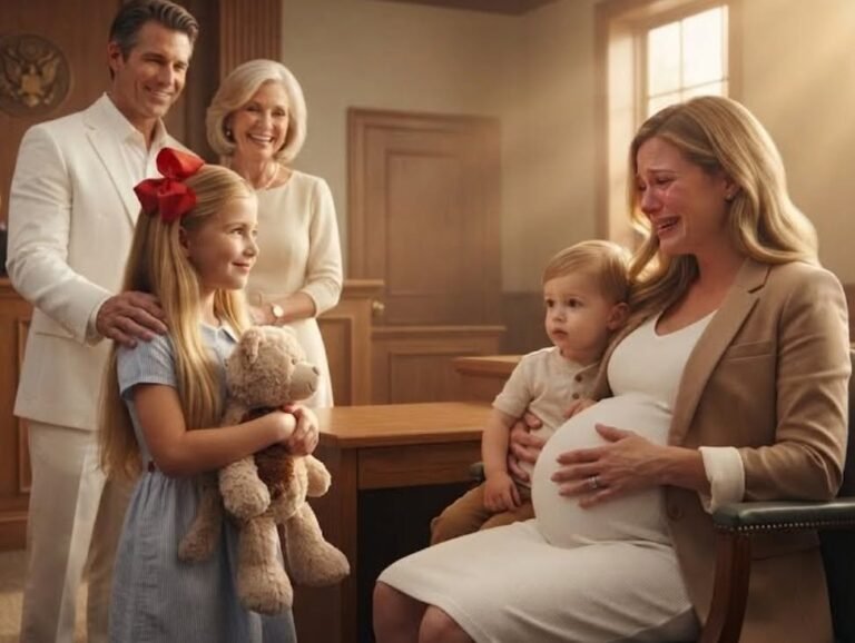 I Walked Into Divorce Court Eight Months Pregnant, Ready to Give My Ex Everything. Then a Frightened Little Girl Clutched Her Stuffed Bunny, Whispered, “Daddy Told Me Not to Say Anything,” and Pointed Straight at His Mistress.