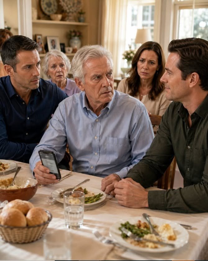 During sunday dinner, my son-in-law quietly passed me his phone under the table. the message said, “dad, check your retirement savings right now. then say you need some air and step outside.” i opened the app, and my hands went still. $360,000 was missing. i did exactly what he said. thirty minutes later, the person behind it was sitting at that same table, smiling like nothing had happened.