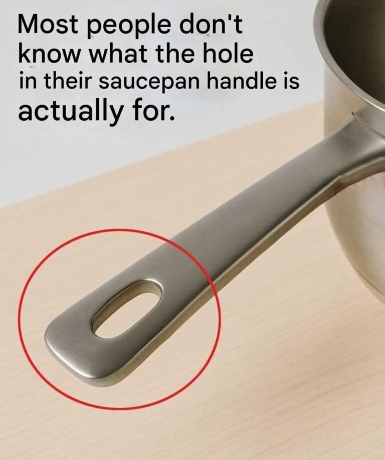 What is the actual purpose of the hole in the saucepan handle?