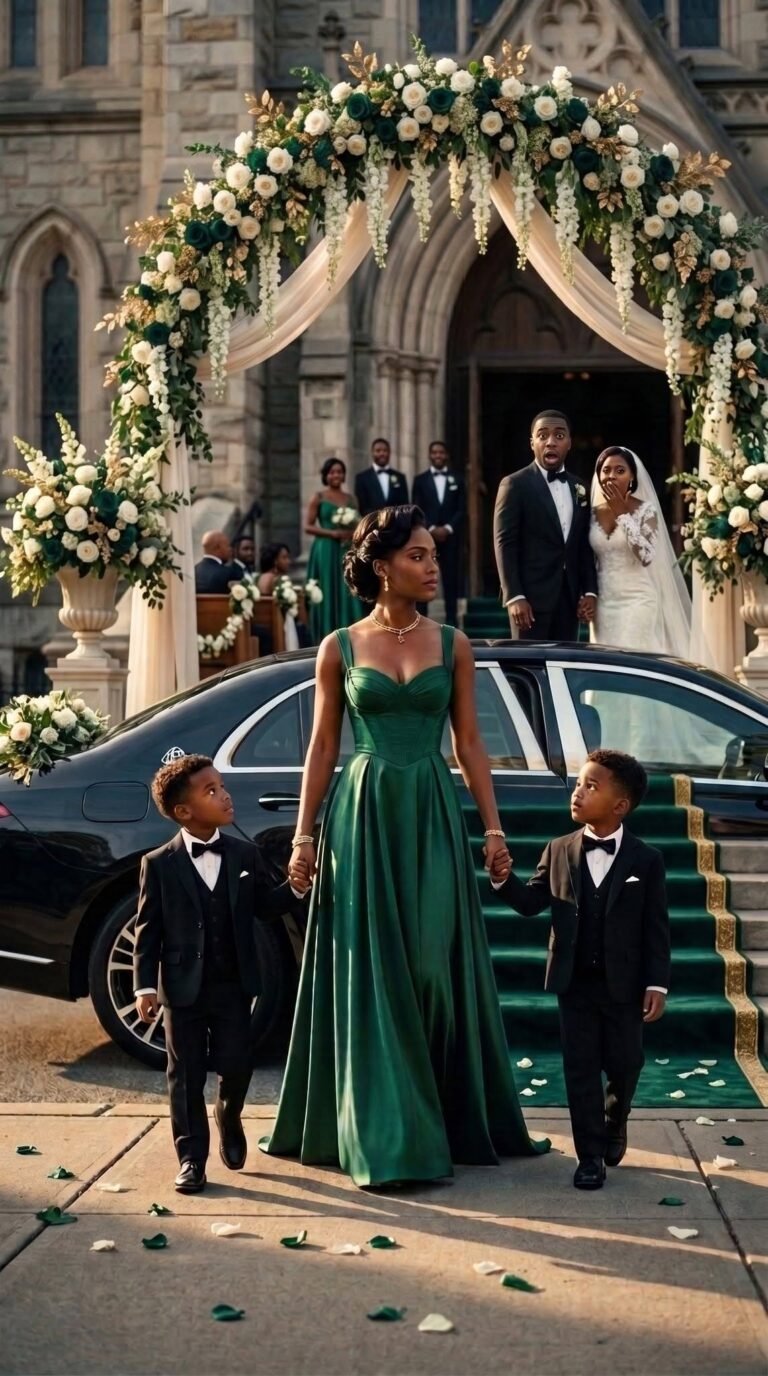 At his wedding, my ex sneered, “Here’s cash so you don’t look starving.” But minutes later, a billion-peso car parked outside. I stepped out with twins who looked identical to him. His bride gasped in horror as he muttered, “It can’t be…”