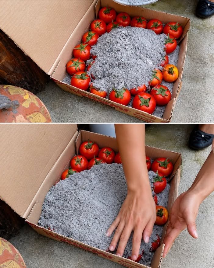 Preserving tomatoes naturally: the traditional ash method for lasting freshness