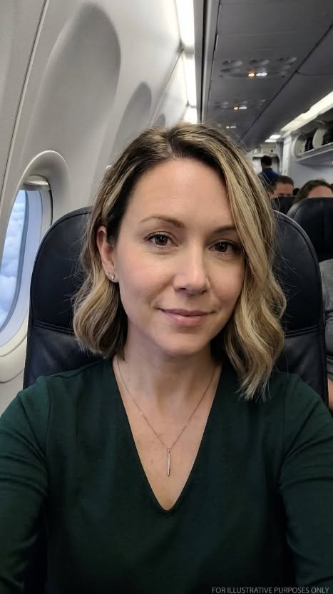 My husband flies planes for a living, and this year, his schedule put him in the cockpit on our anniversary night. I didn’t want us to spend it apart, so I quietly bought a seat on his flight to surprise him. But when his voice filled the cabin, the words he said made my stomach drop.