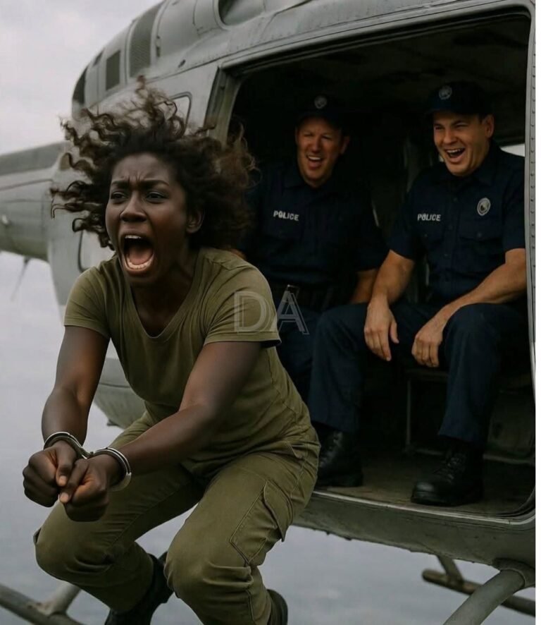 Police officers threw a handcuffed black woman from a helicopter, unaware that she was armed.