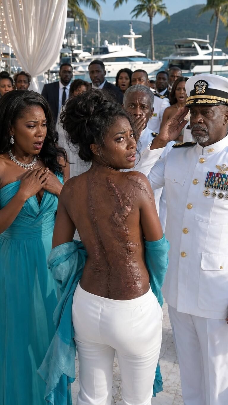 My sister tore my shirt open at my father’s luxury retirement party and laughed at the scars on my back, while Navy officers stared and my father stayed silent — but when an Admiral stepped forward, his salute revealed why I had vanished for five years. The room went dead quiet, because the daughter they had mocked was no longer powerless…