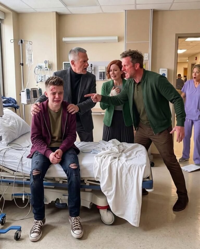 At 14, my stepmom blamed me for something I didn’t do, and my dad believed every word. He left me alone at the hospital and said, “Don’t ever come back. We’re done.” Two hours later, the hospital called him. Then a nurse saw who was sitting beside my bed—and her hands started trembling. “You… it can’t be you…” I was fourteen when my father chose his wife over me. It happened on a wet October night in Columbus, Ohio. My stepmother, Vanessa, had been married to Dad for three years, and by then she knew exactly how to make every argument look like my fault. That night, a glass bowl broke during an argument, leaving Vanessa with an injured palm. When Dad came home, she told him I had pushed her. I hadn’t. The argument had started after Vanessa found a letter from my mother beneath my mattress. My biological mother, Rachel, had disappeared when I was six. Dad always said she had abandoned us. Vanessa constantly told me to stop asking questions about the past. But the letter suggested something very different. It showed that Mom had been trying to contact me. When I confronted Vanessa about it, the argument became heated. She lashed out at me. I stumbled backward, hit the counter, and injured my eyebrow against a cabinet handle. When Dad came home, he found Vanessa crying with her hand wrapped in a towel and me sitting on the floor, dizzy and confused. “”Tell him what you did,”” she whispered. “”I didn’t touch her.”” Dad stared at me like I was a stranger. Twenty minutes later, I was in the emergency room being treated for the injury. Vanessa sat beside Dad with her bandaged hand resting against his chest, quietly telling him she was afraid of me. When the doctor suggested I remain there for observation because I had been disoriented after the fall, Dad stood. I thought he was getting coffee. Instead, he looked down at me and said, “”Don’t ever come back. We’re done.”” “”Dad?”” “”You attacked my wife. I’m not raising someone dangerous.”” Then he walked away. The doors closed behind him. I still had Rachel’s letter folded inside my hoodie. At the bottom was a phone number and one sentence: If you ever need the truth, call Grandpa Thomas. My hands shook as I dialed. Two hours after Dad left, a nurse named Denise entered with paperwork. She stopped so suddenly that her clipboard slipped from her hands. A man in a charcoal suit was sitting beside my bed. He was in his late sixties, silver-haired and broad-shouldered, with a faint scar along his jaw. He had arrived twenty minutes earlier, asked three questions about my mother, then quietly taken my hand. Denise’s face went pale. “”You…”” Her hands started trembling. “”It can’t be you…”” The man rose. “”Hello, Denise.”” She backed against the wall. “”Judge Mercer?”” The stranger gently squeezed my shoulder. “”My name is Thomas Mercer,”” he said. “”Rachel Mercer was my daughter.”” My mouth went dry. He was my grandfather. And according to my father, he had been dead for eight years. Thomas looked toward the hallway. “”Your father left a fourteen-year-old alone in a hospital,”” he said. “”And if Rachel’s letter says what I think it says, what happened tonight may be the smallest problem he has.”” The rest of the story is below. 👇