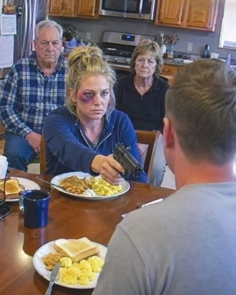 HE CAME DOWN SMILING AFTER HITTING YOU… THEN HE SAW WHO WAS WAITING AT THE BREAKFAST TABLE