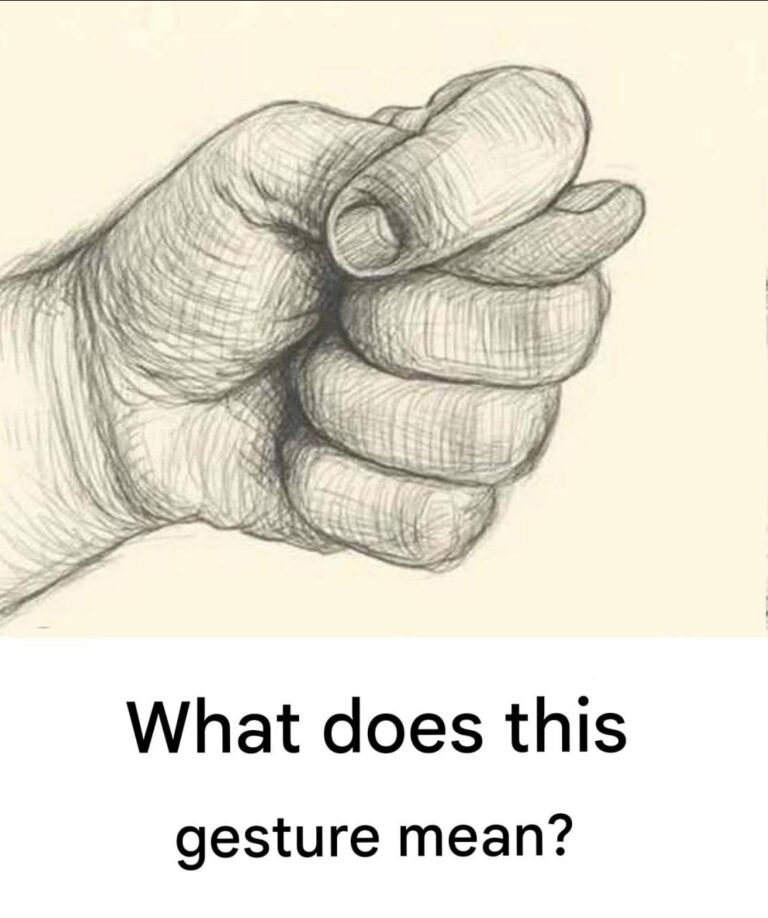 What does this gesture mean, where the thumb is trapped between the fingers?