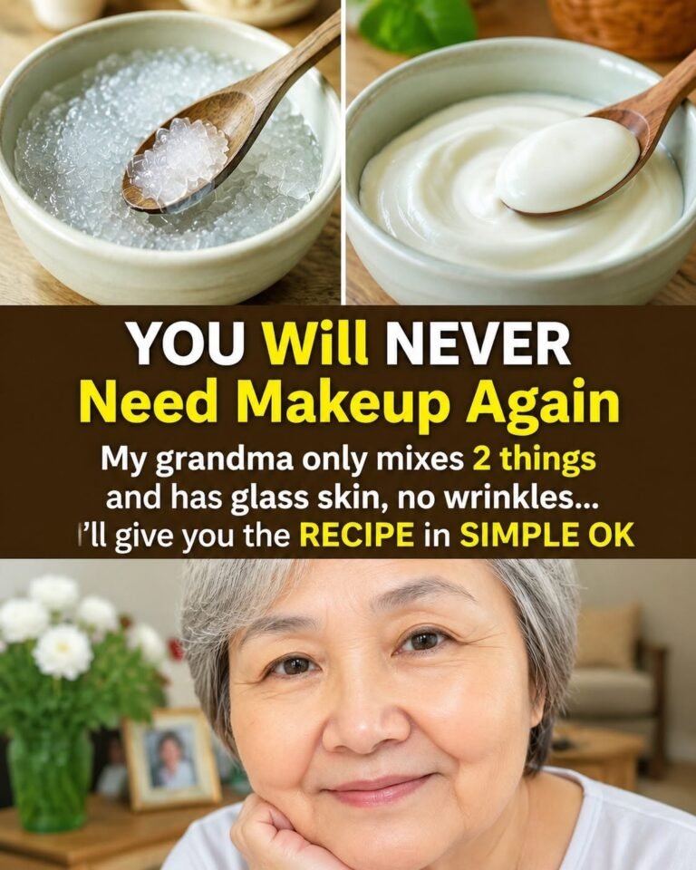 “You’ll NEVER Need Makeup Again My grandma mixes 2 things and has glass-like skin with no wrinkles… To keep receiving my recipes, you just need to say something… Thank you!”