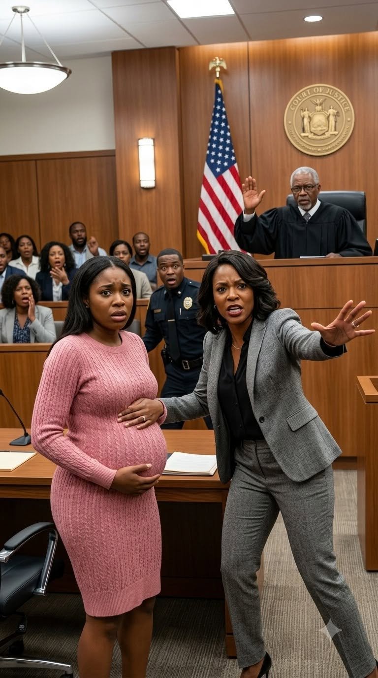 At my divorce hearing, while I was eight months pregnant, my husband’s mistress suddenly slapped me in front of the judge. My husband simply smiled, convinced his money and influence made him untouchable. What he didn’t know was that my lawyer had a red folder containing evidence of a forged signature, hidden transactions, and my stolen inheritance. The moment the judge opened the first page, his expression changed. “Lock the courtroom doors. Nobody leaves!” My husband still had no idea what was coming…**