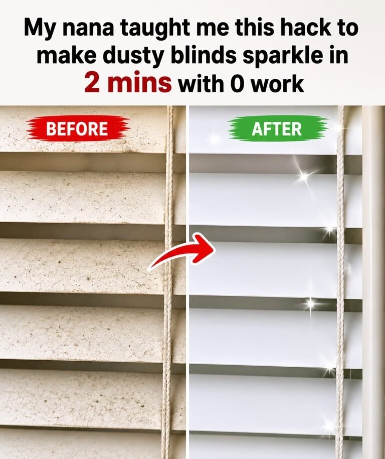 My nana taught me this hack to make dusty blinds sparkle in 2 mins with 0 work. Here’s how it works