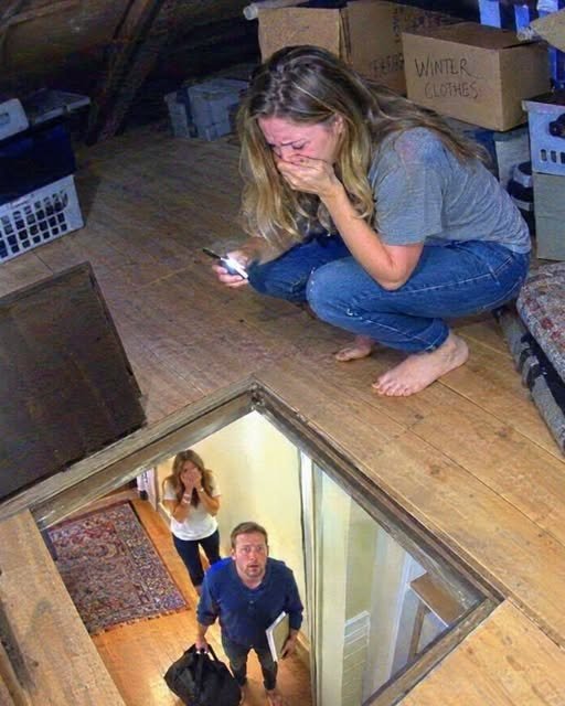 My sister called me at midnight and whispered, “Turn off every light. Go to the attic. Don’t tell your husband.” I thought she was losing her mind — until I looked through the floorboards….